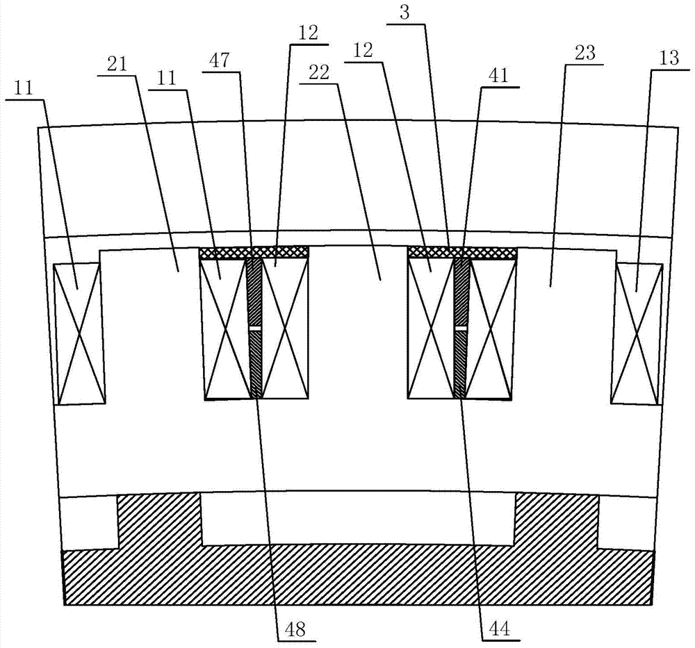 A stator for a motor, a motor and a ventilation cooling method thereof