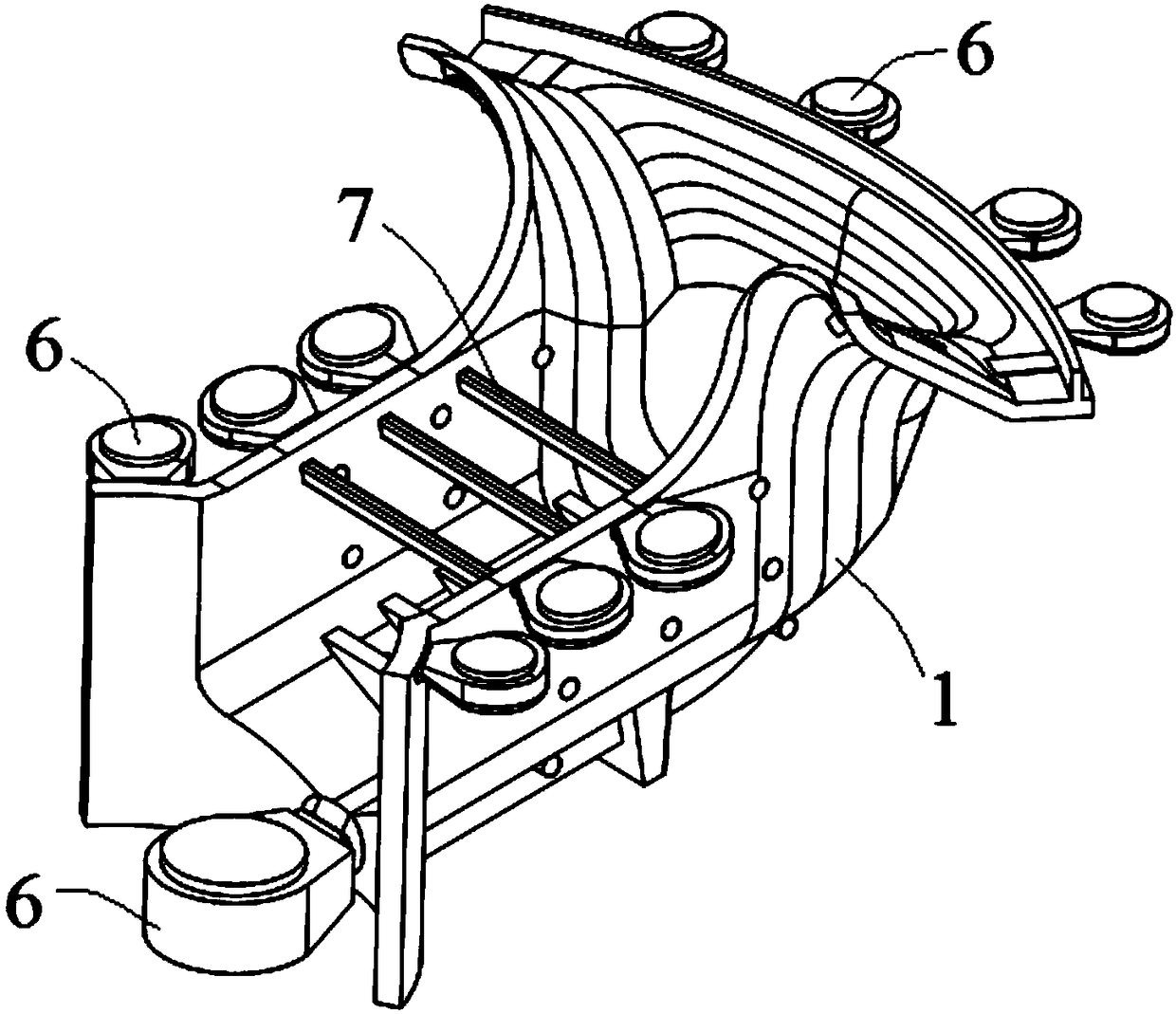 Casting method for beam guard plate of gyratory crusher