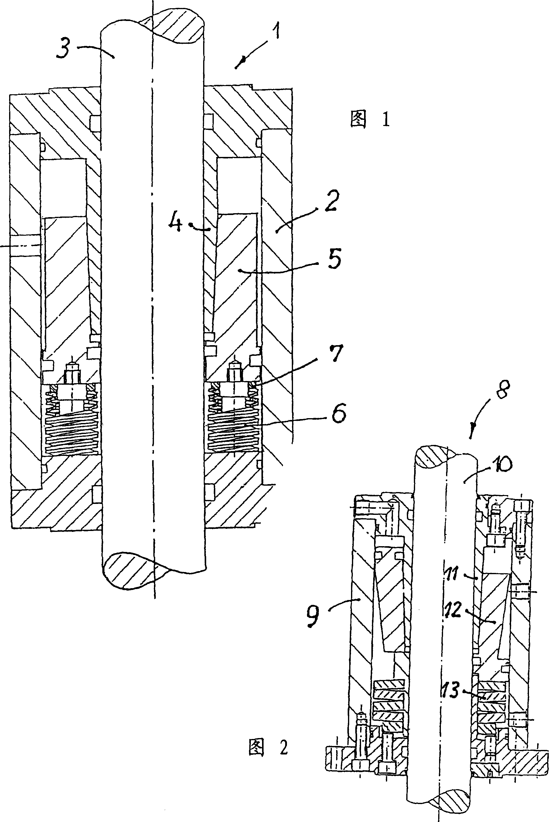 Clamping device and regulating unit