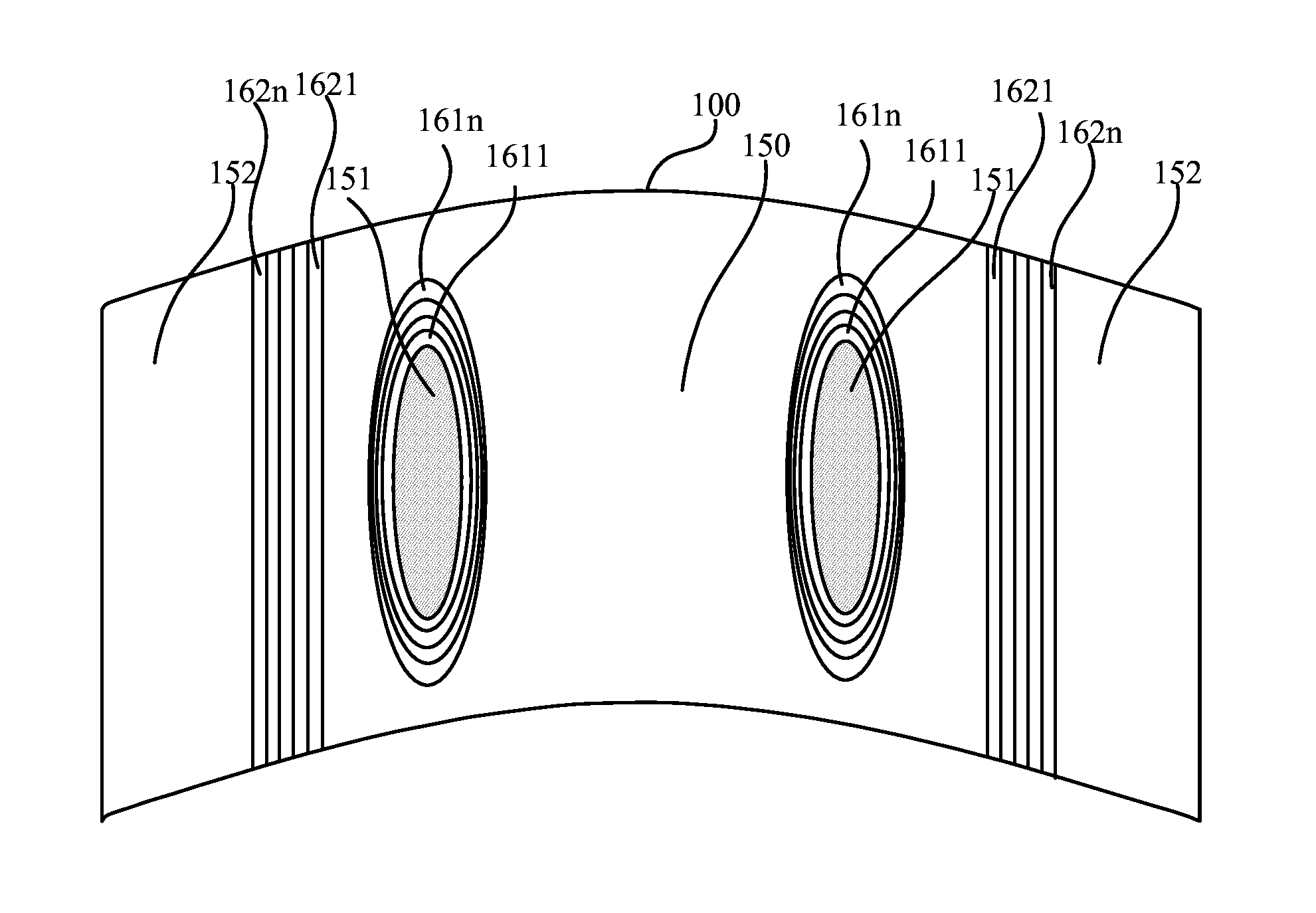 Liquid crystal display panel for curved screen