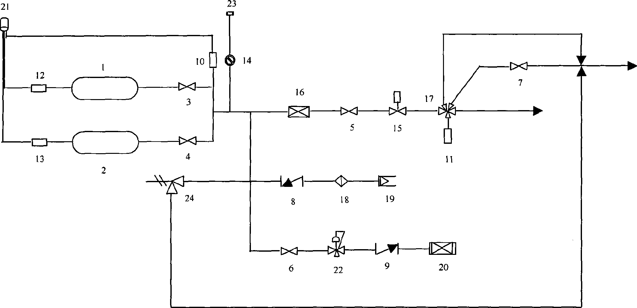 On-board hydrogen system for fuel cell automobile