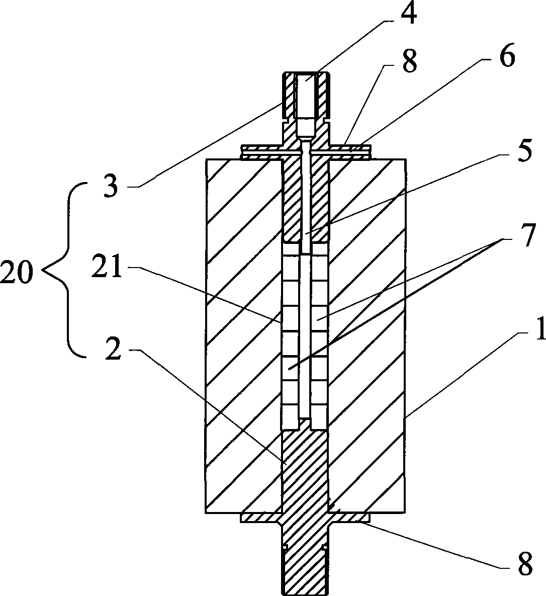 Core of cylindrical battery and method for assembling the core into the battery case