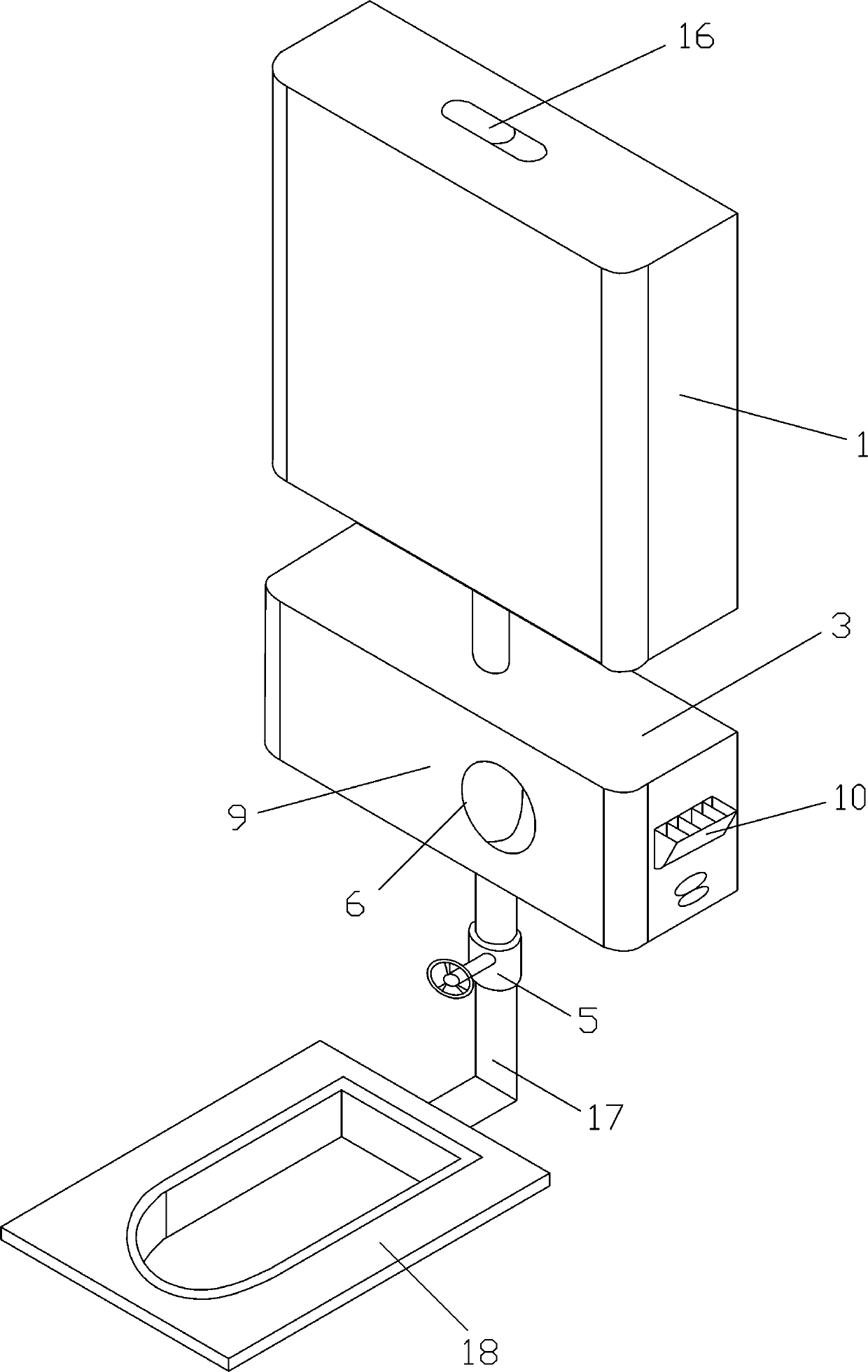 Squatting pan capable of monitoring urine glucose