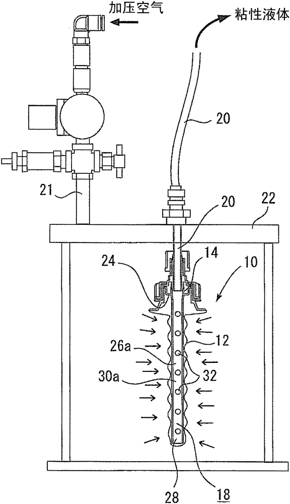 Plastic container, elongated flow path member and coating device