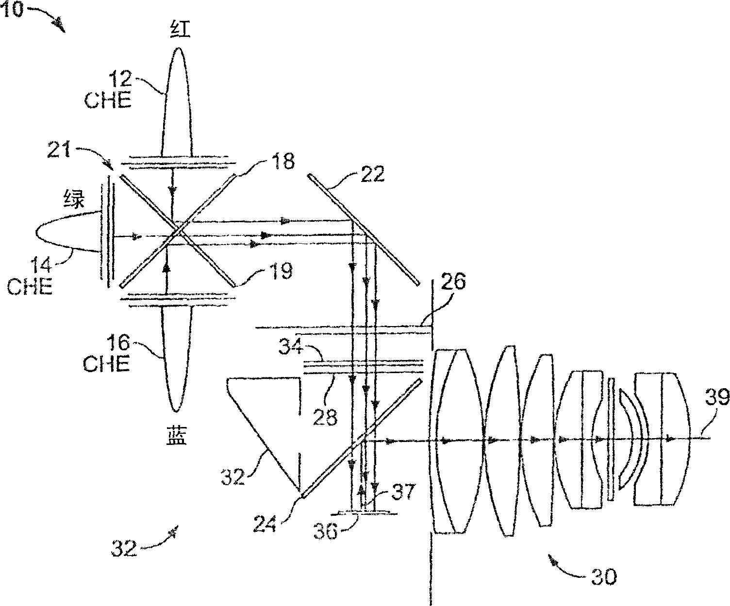 Solid state light engine optical system