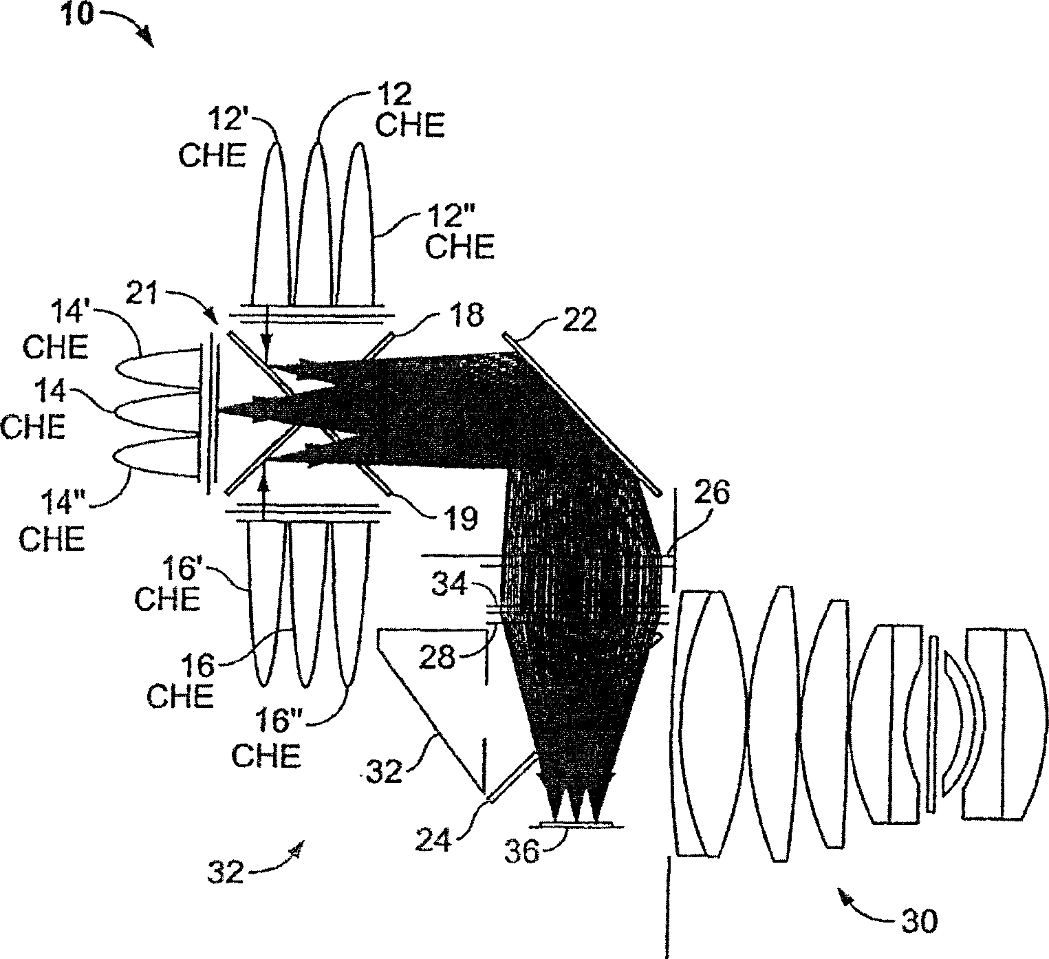 Solid state light engine optical system