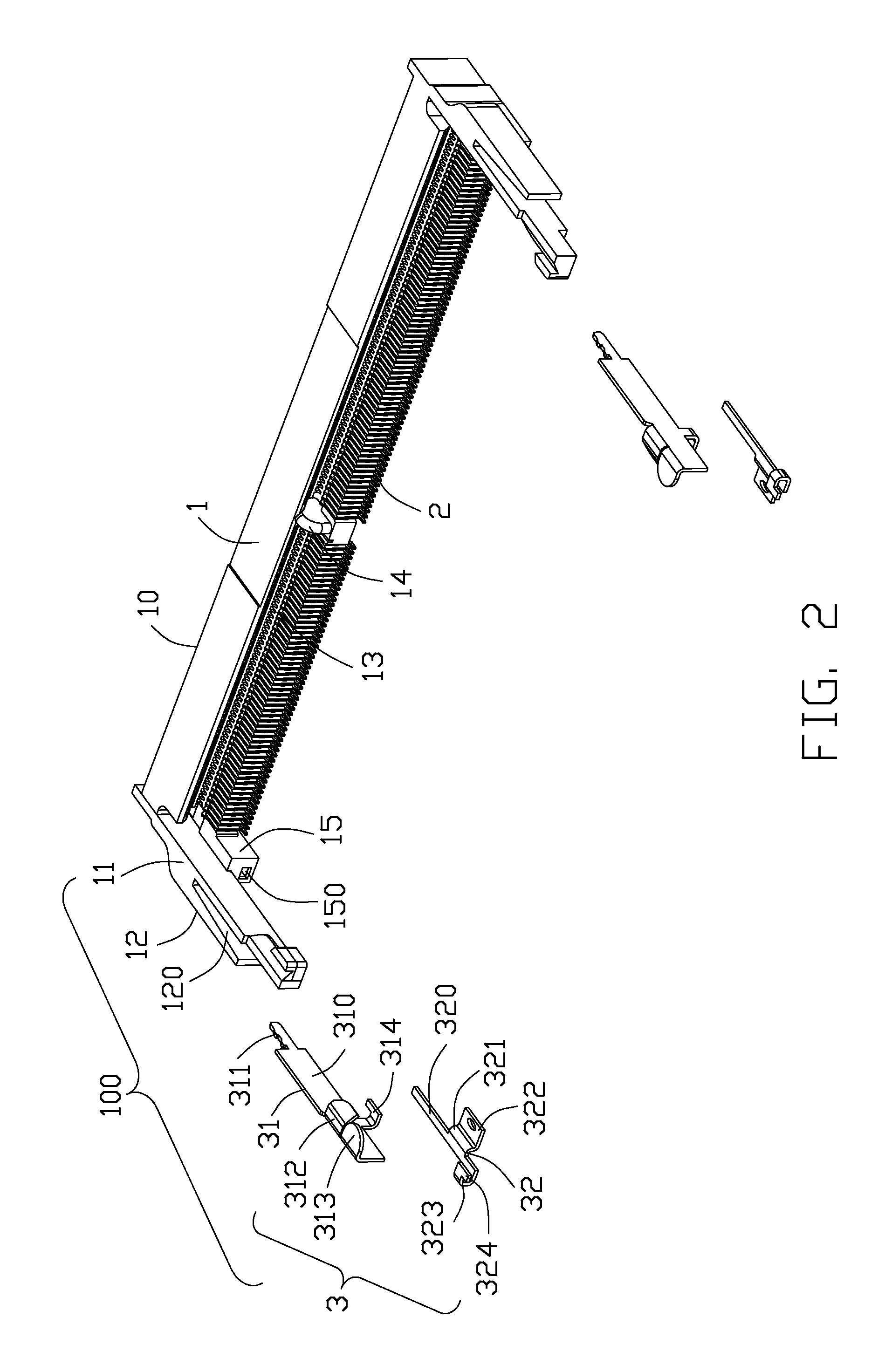 Card edge connector with floating metal member