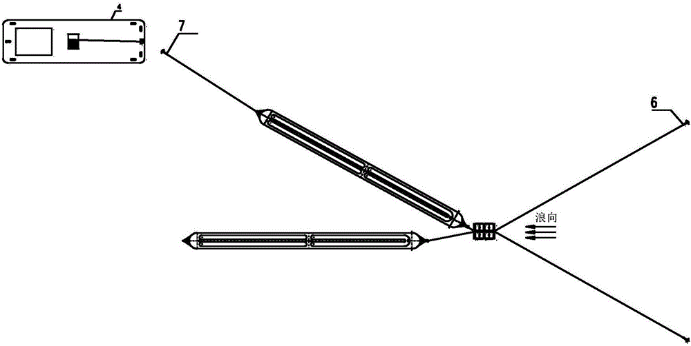 Mounting method for flexible floating breakwater