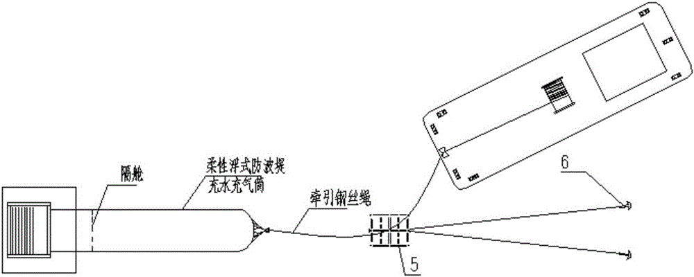 Mounting method for flexible floating breakwater