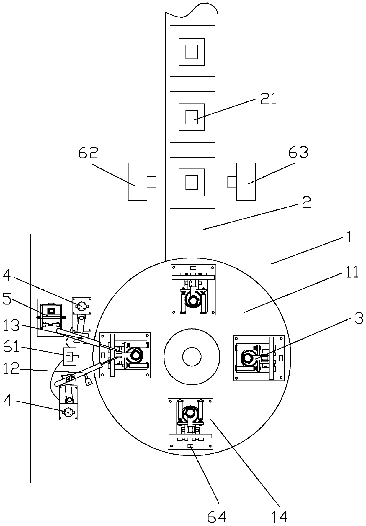 A rotary flame welding machine