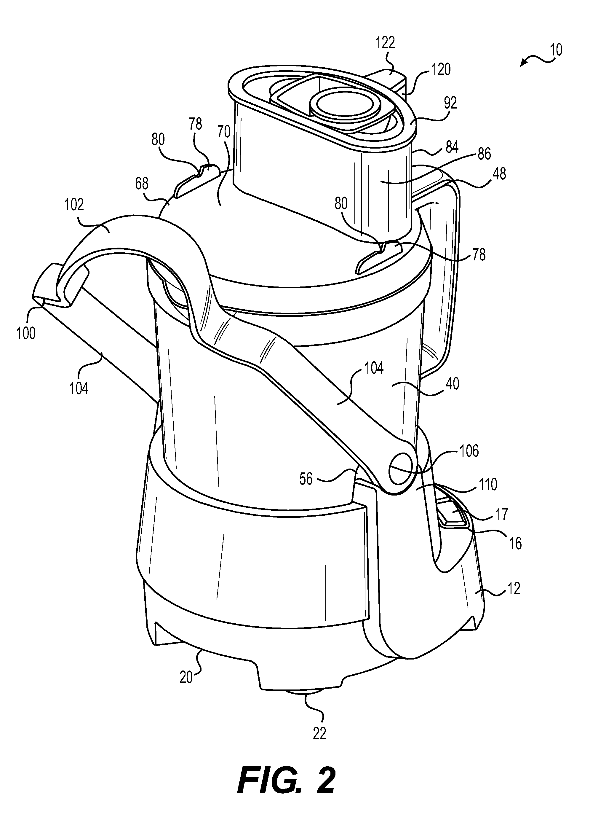 Food Processor with Locking Bail Handle