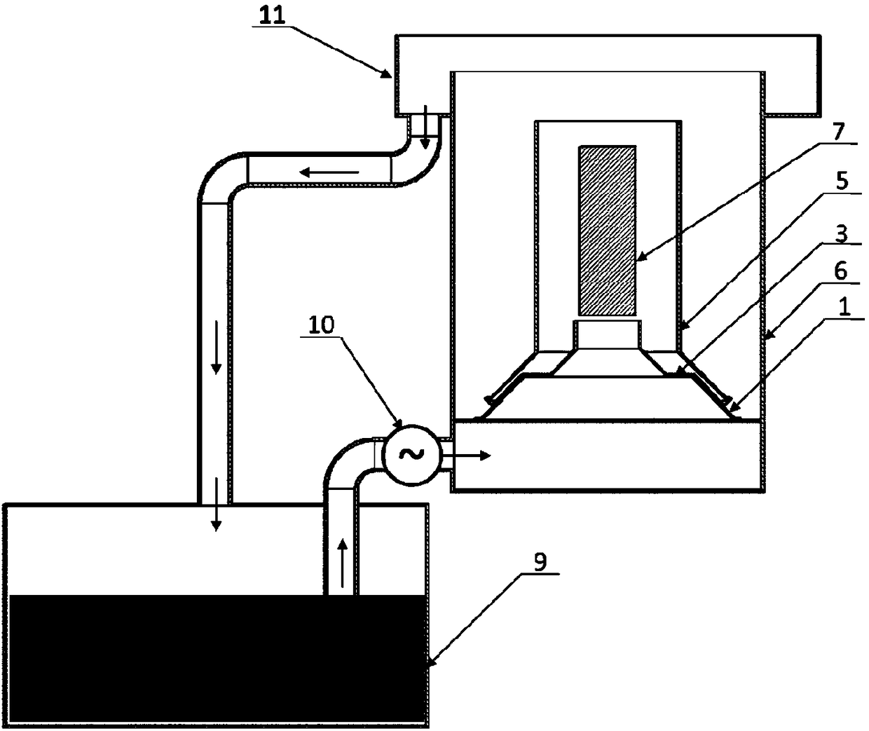 A detachable quenching tank built-in combined shroud