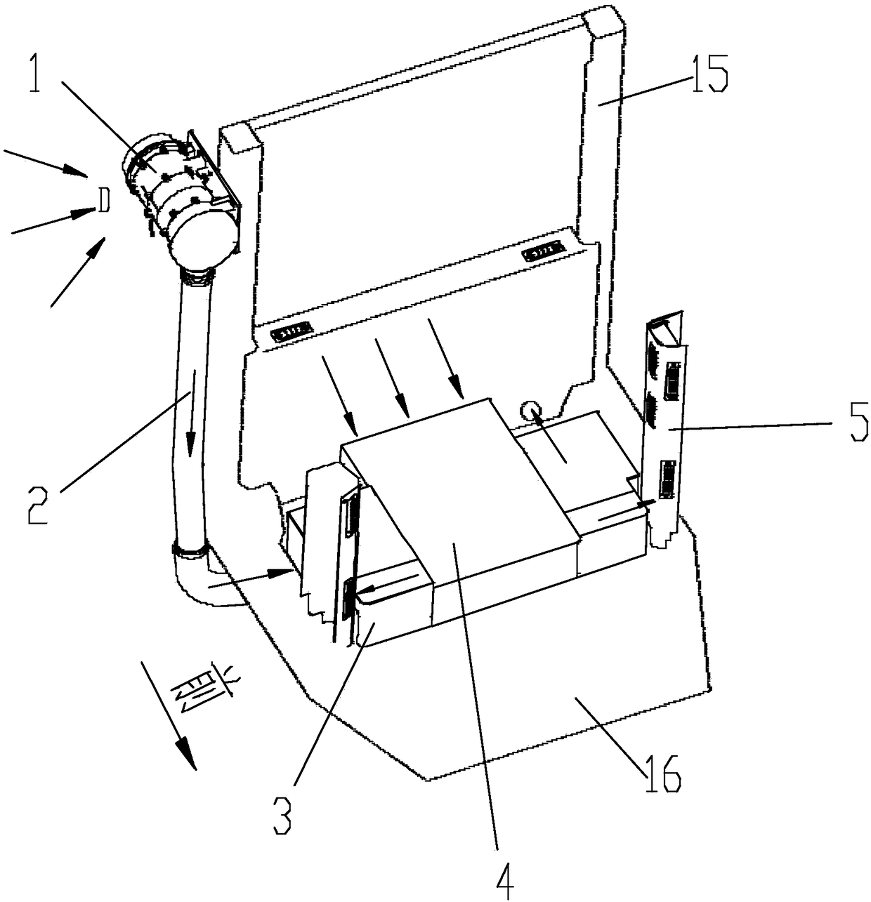 Cab air circulating system and land leveler