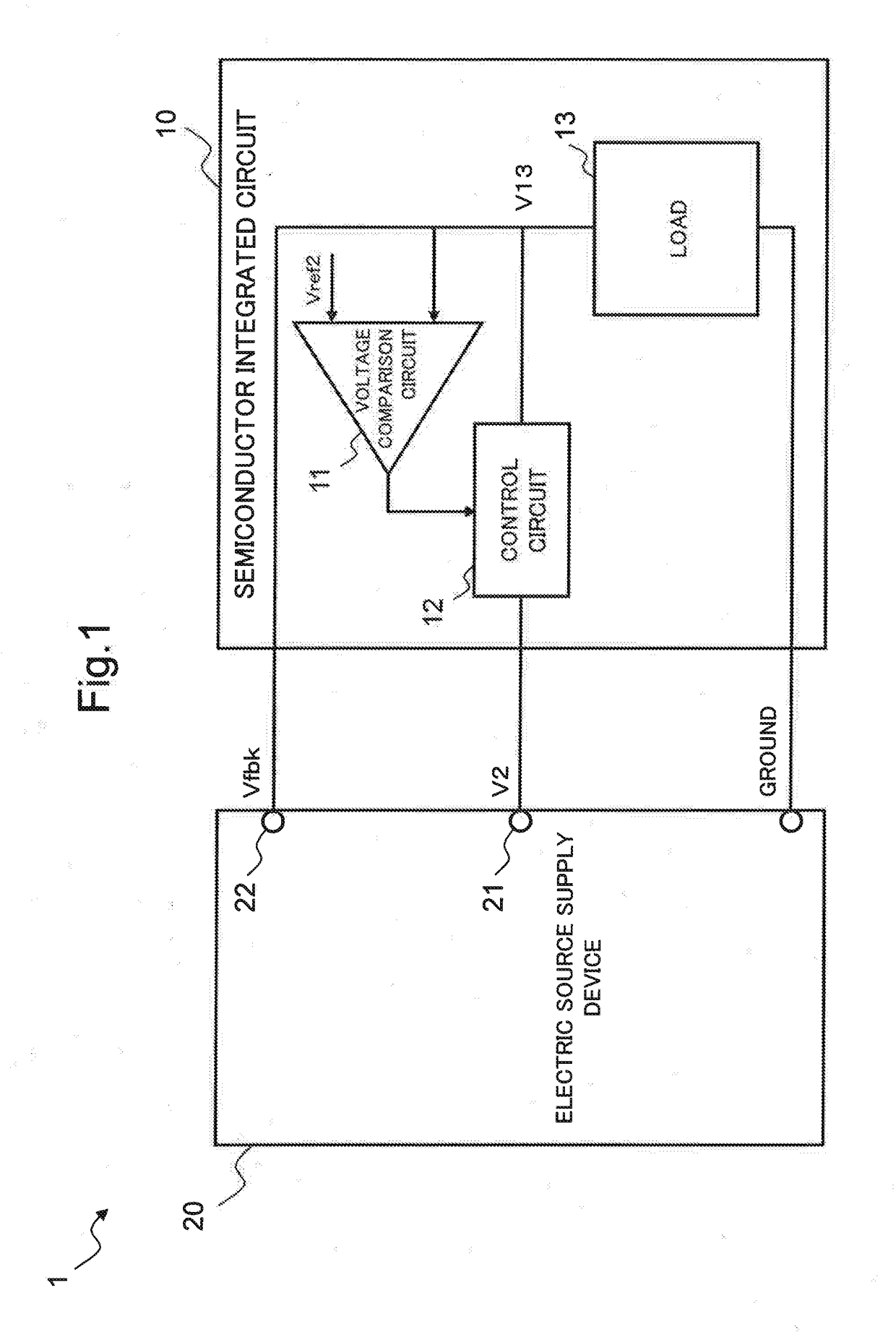 Semiconductor integrated circuit, semiconductor system, and electric source voltage control method