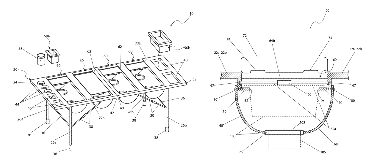 Portable chafing and serving table