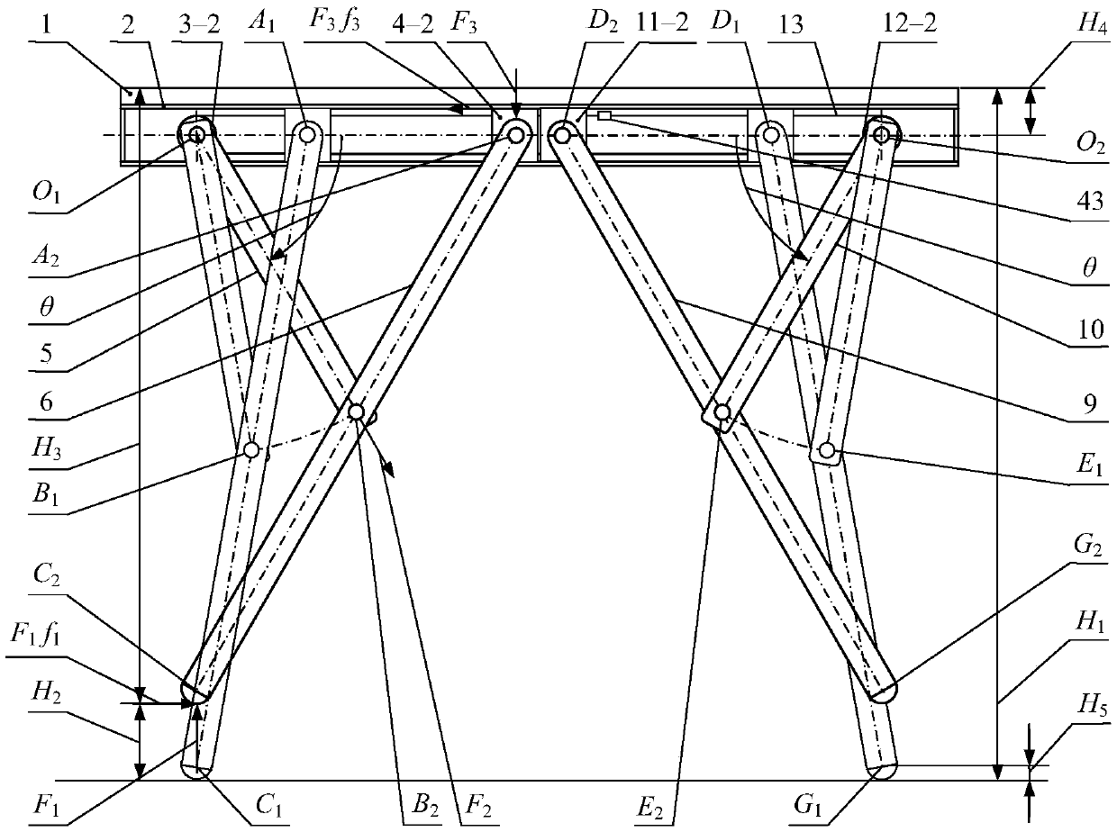 Drawing table capable of adaptively adjusting height and angle of tabletop