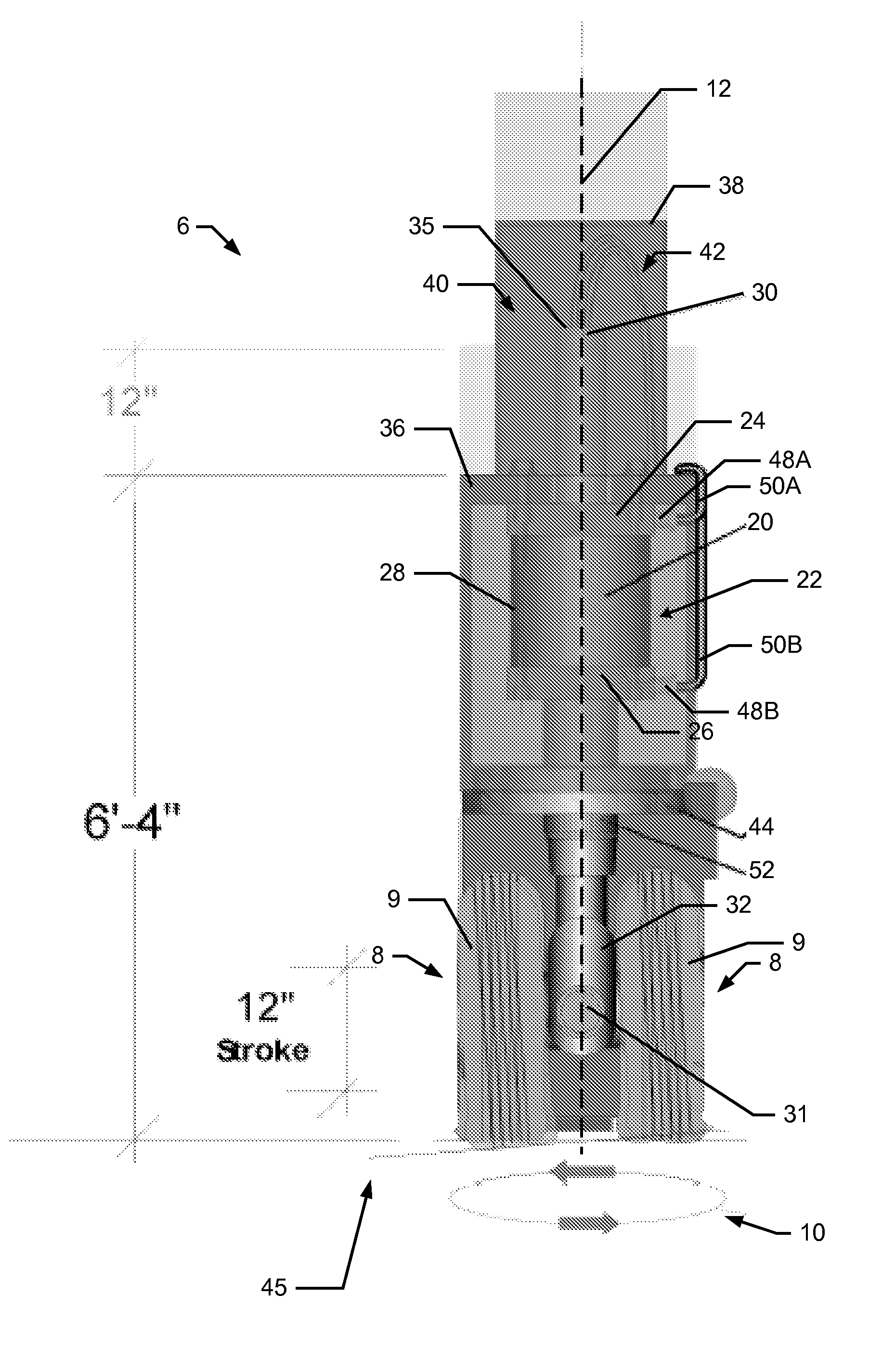 Vertical lifting axle for a cask transporter