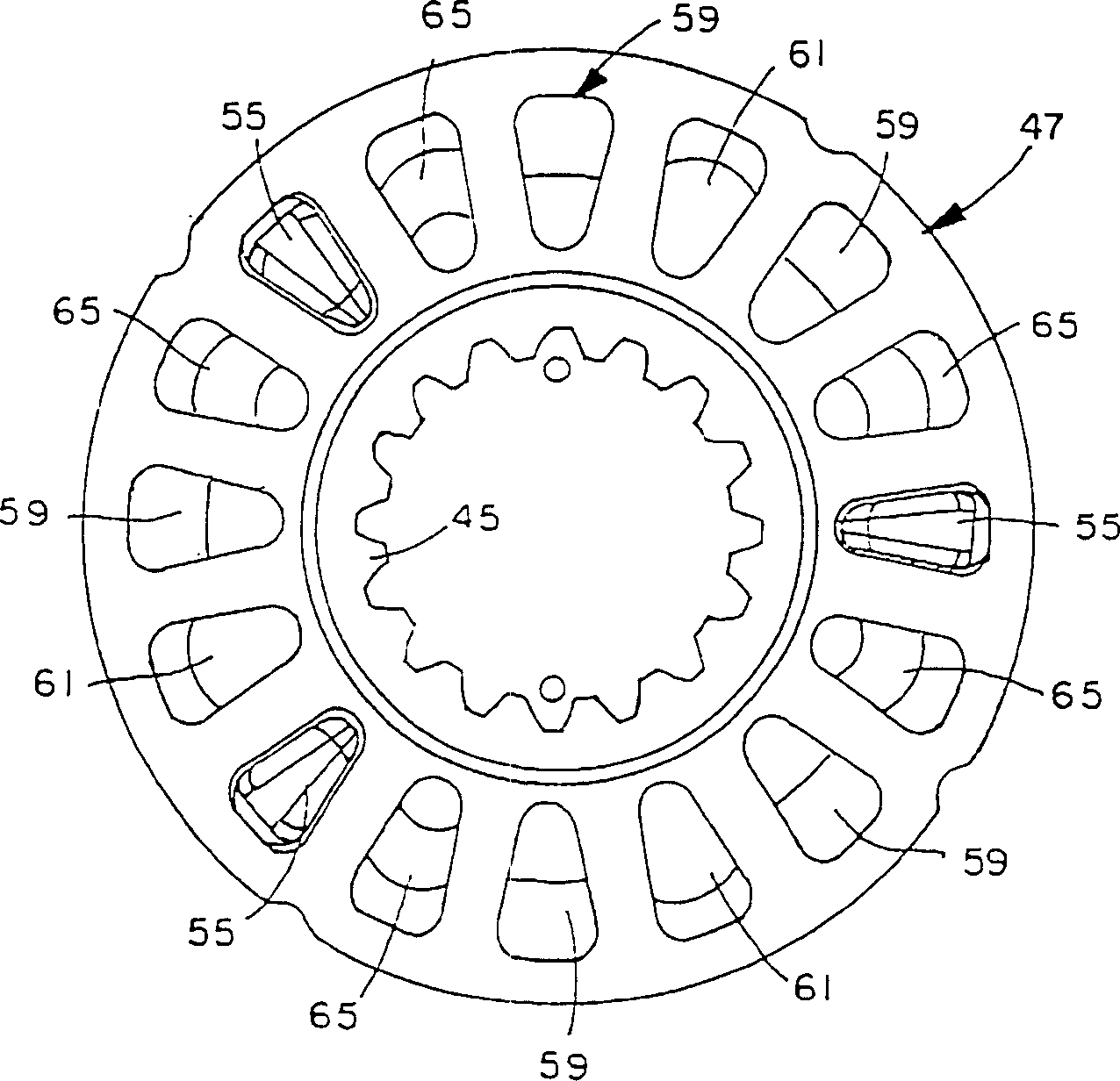 Double speed motor with forced circulation