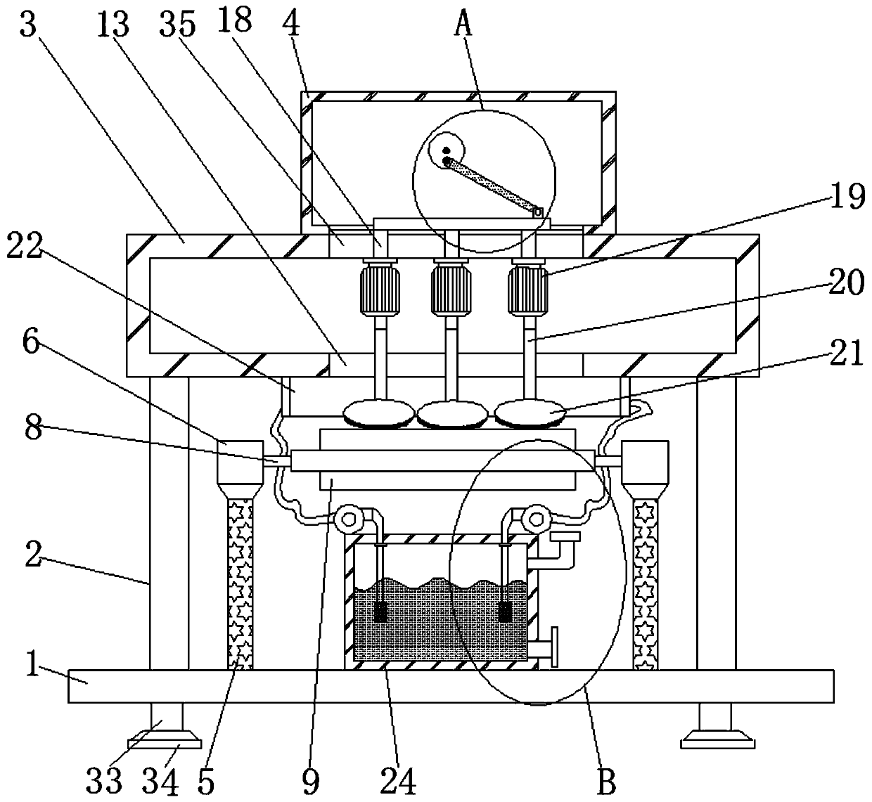 A flattening and dust removal device for a cloth rolling machine