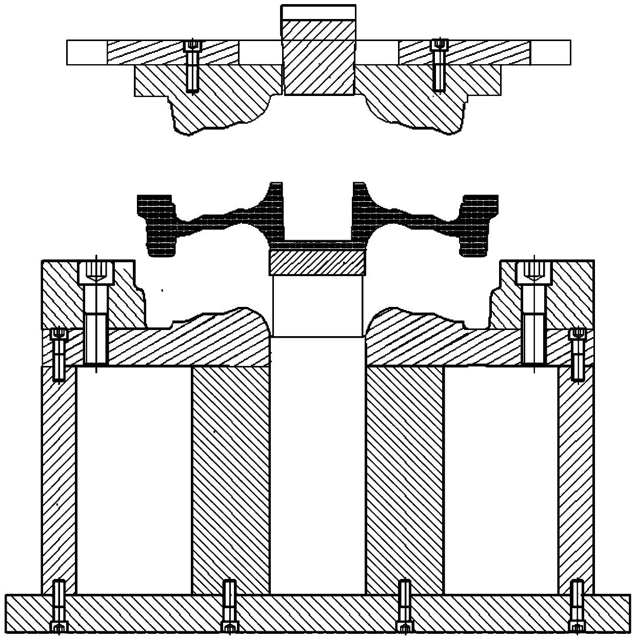 A rheological forging production method for rail wheels