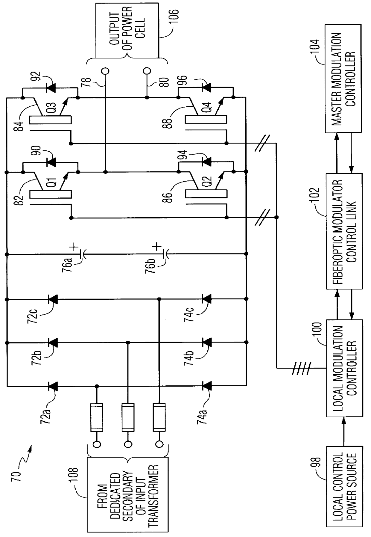 Four-quadrant AC-AC drive and method