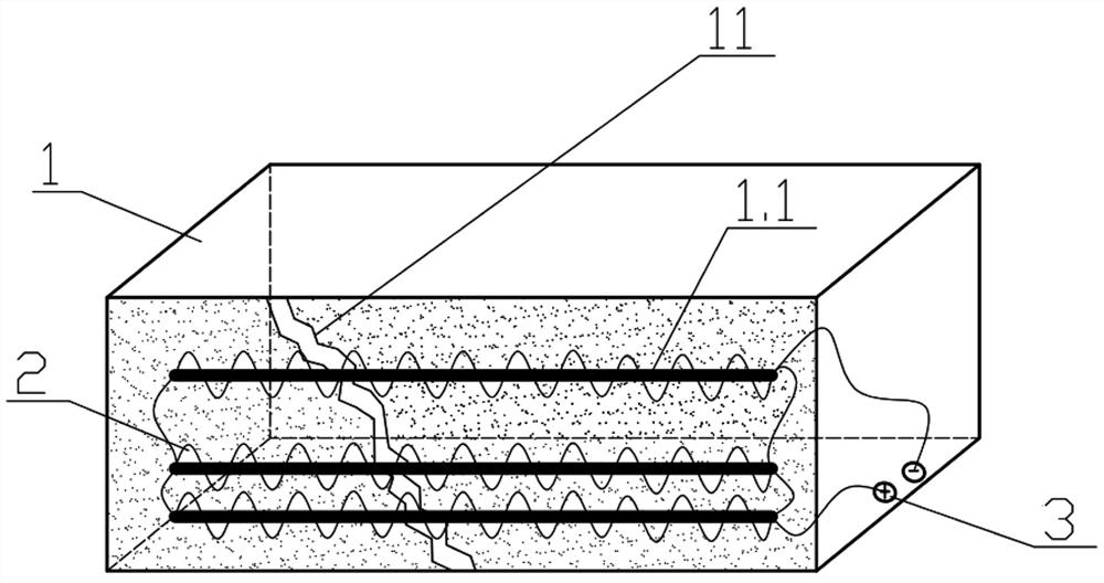 Pre-embedded and prefabricated magnetic attraction end guiding type building crack repairing device and method based on magnetic force