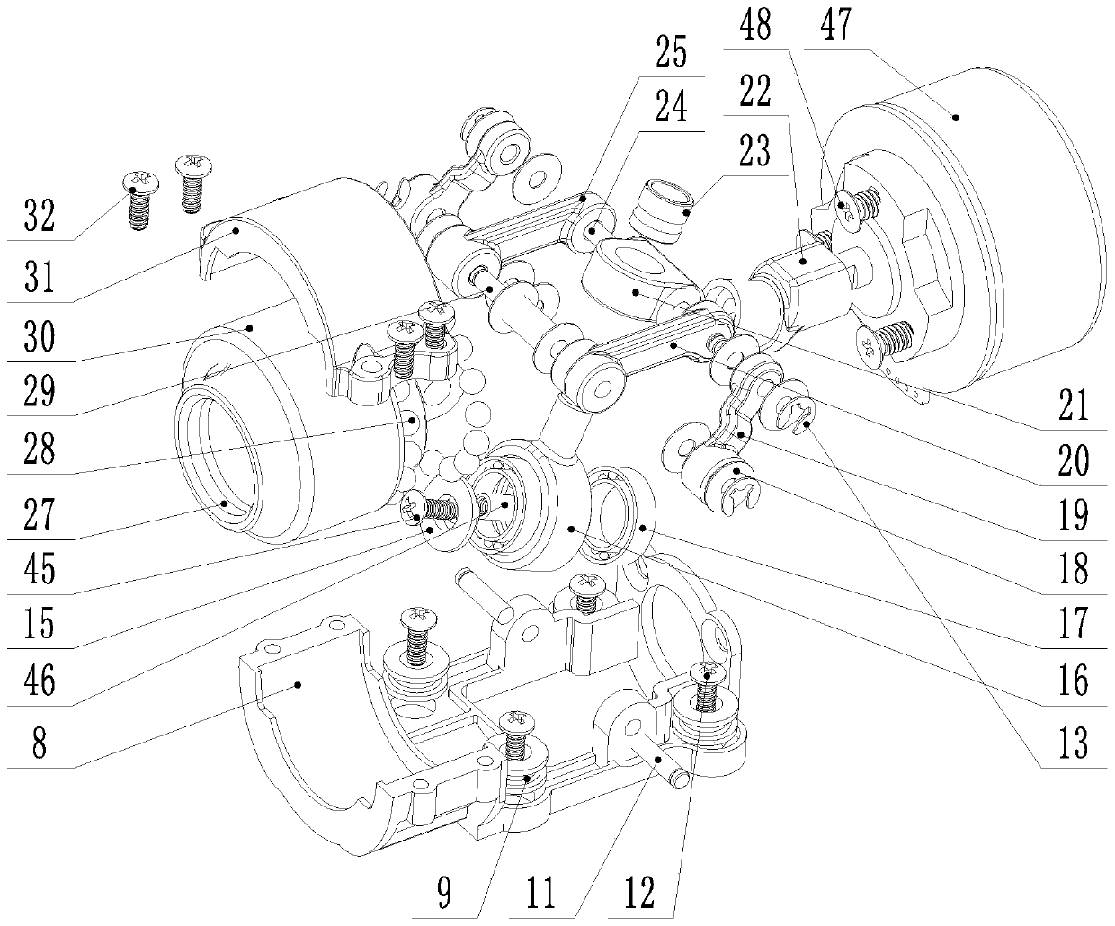 Fascia gun movement and working method thereof