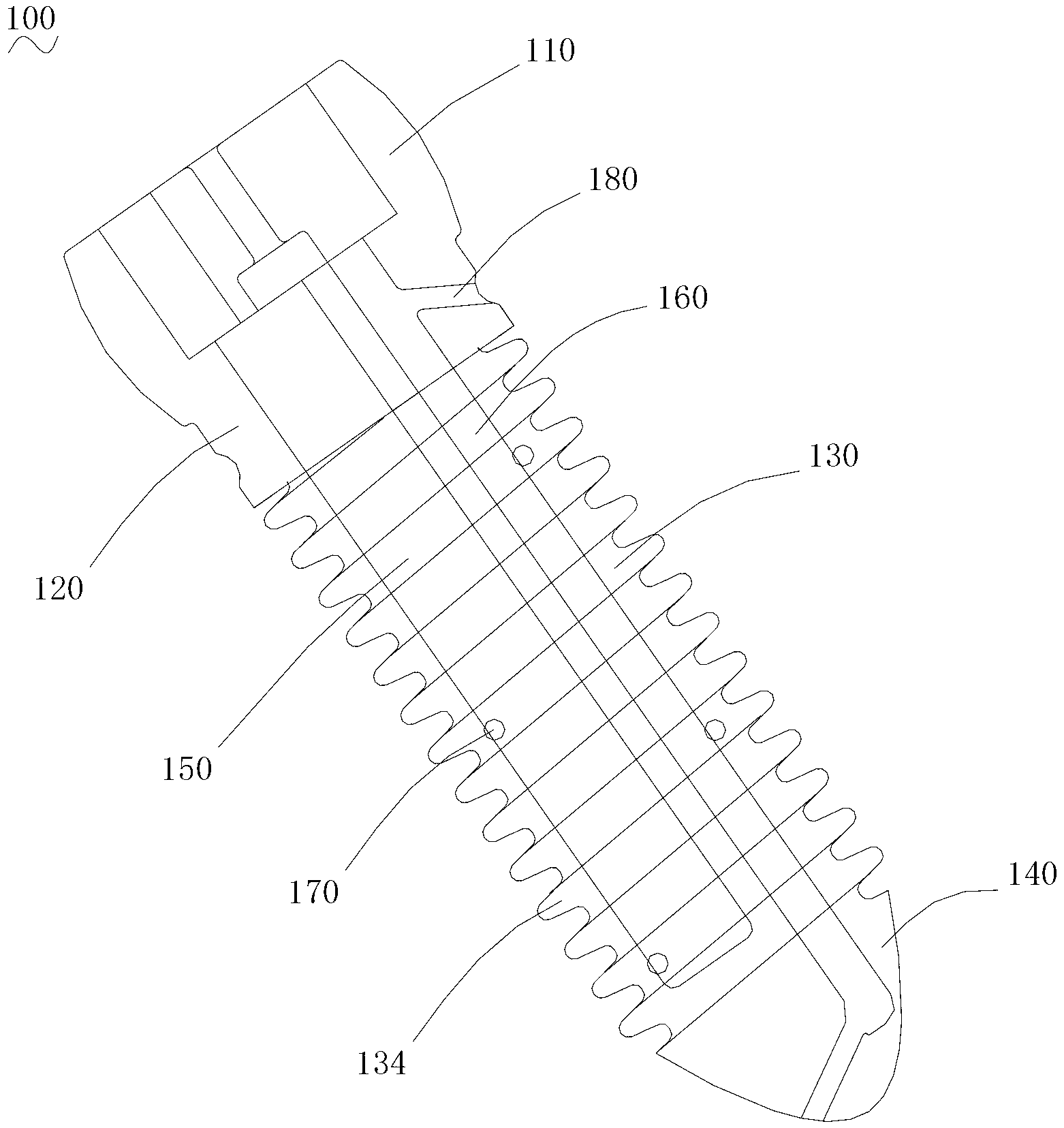 Bone screw for fixing osteoporosis bone