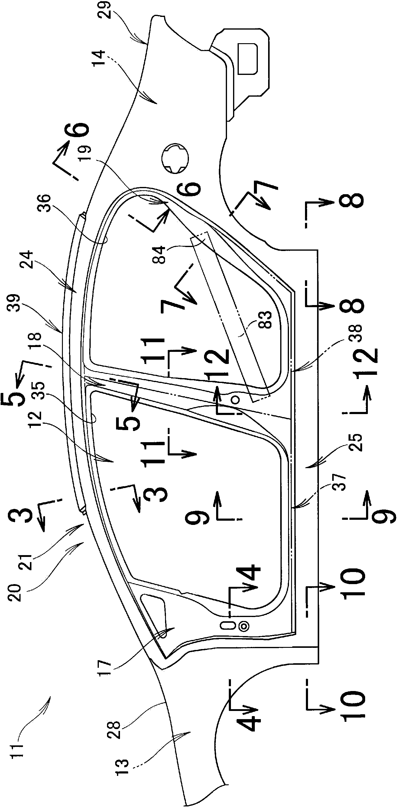 Side panel structure for vehicle