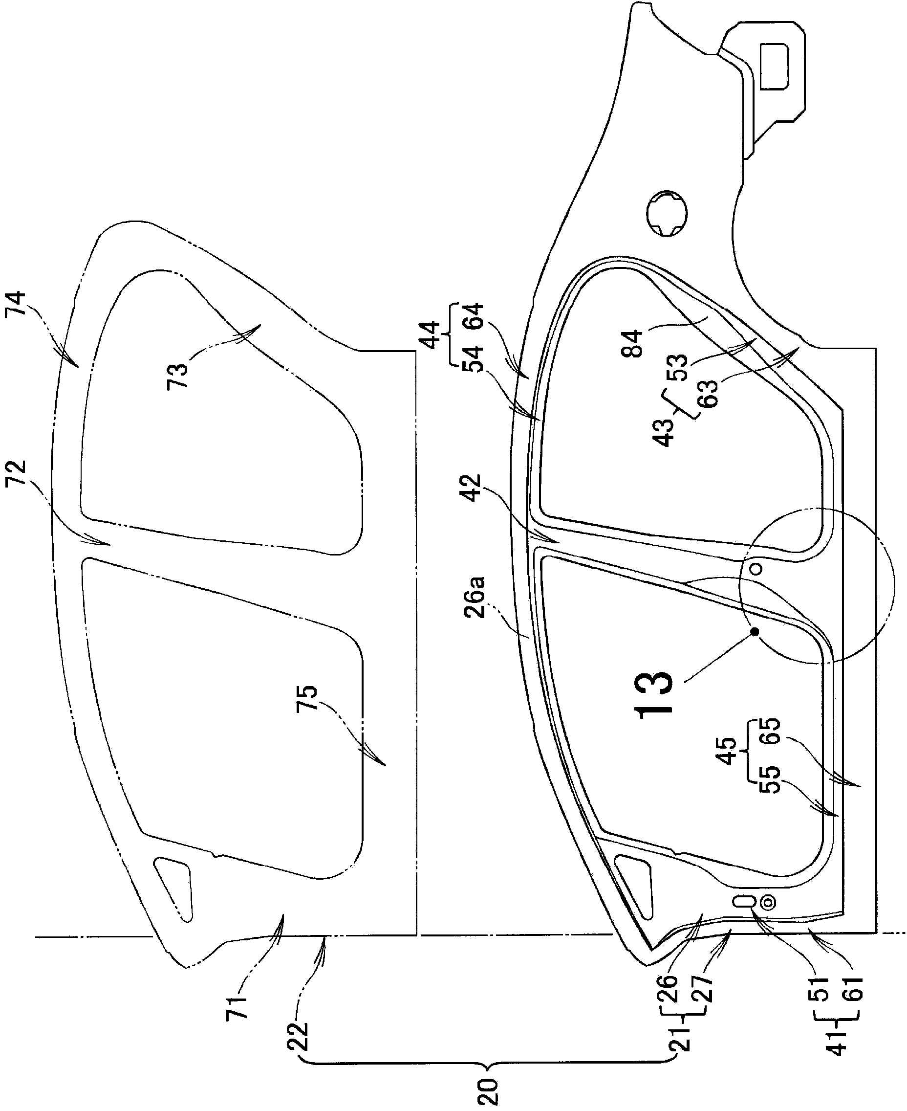 Side panel structure for vehicle