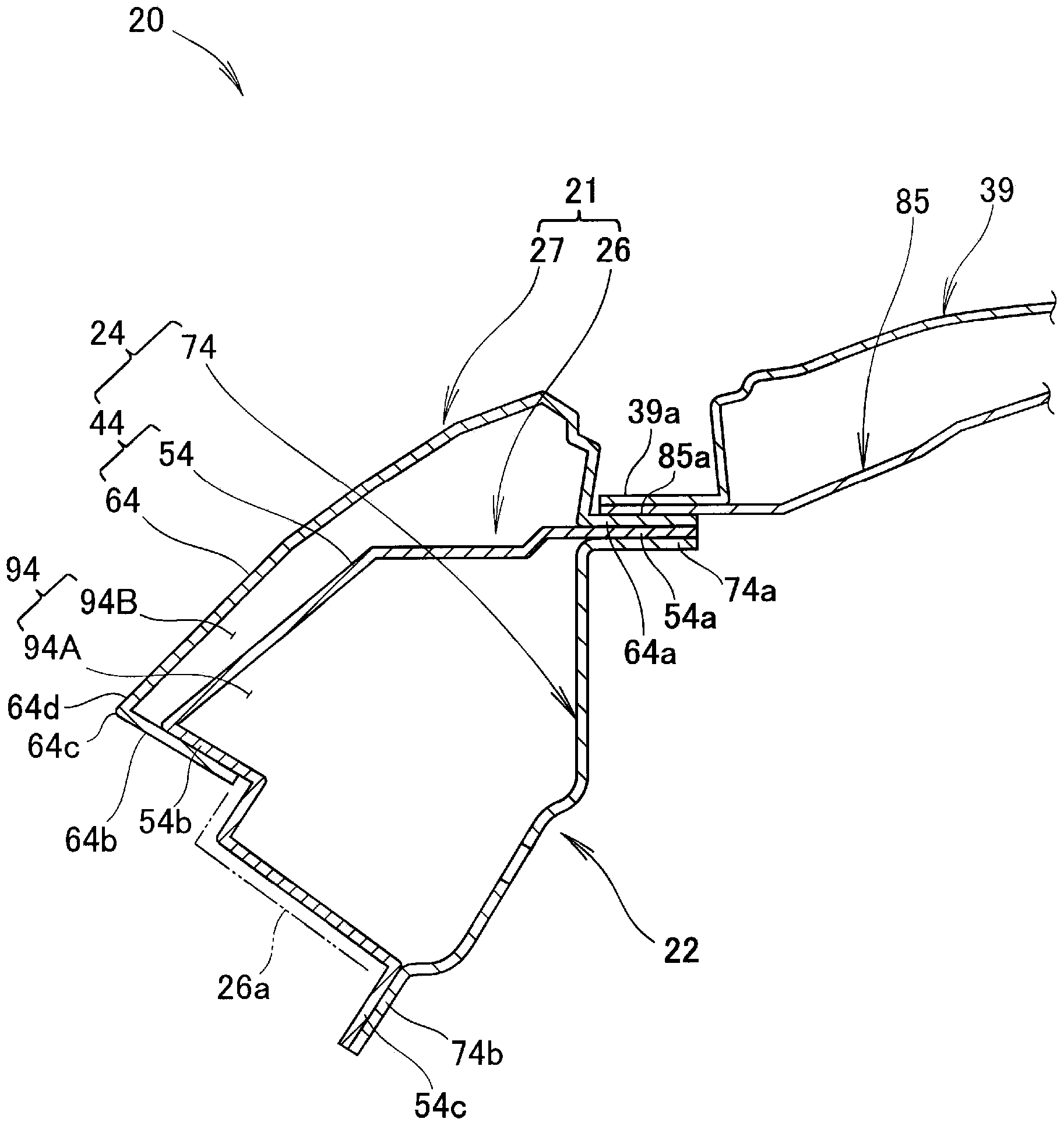 Side panel structure for vehicle