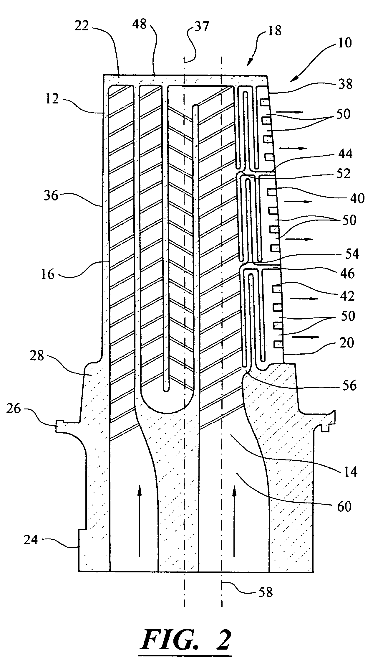 Turbine blade cooling system having multiple serpentine trailing edge cooling channels