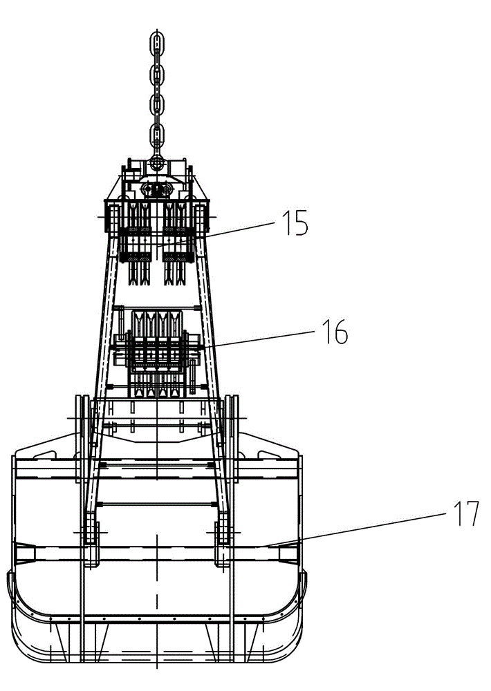 Large-span variable-capacity grab bucket