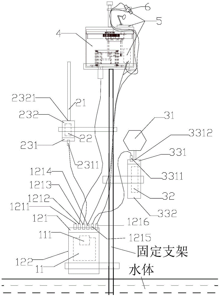 Remote automatic real-time monitoring device and method for water spectrum