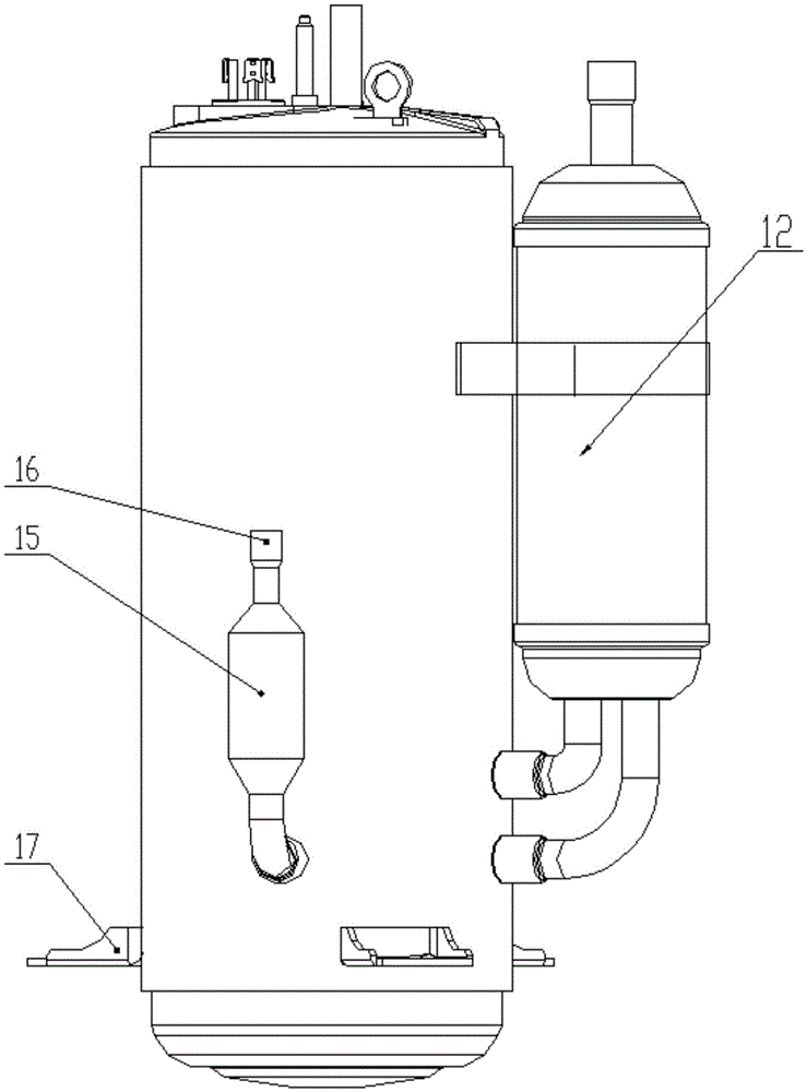 Rolling rotor compressor and air conditioner having same