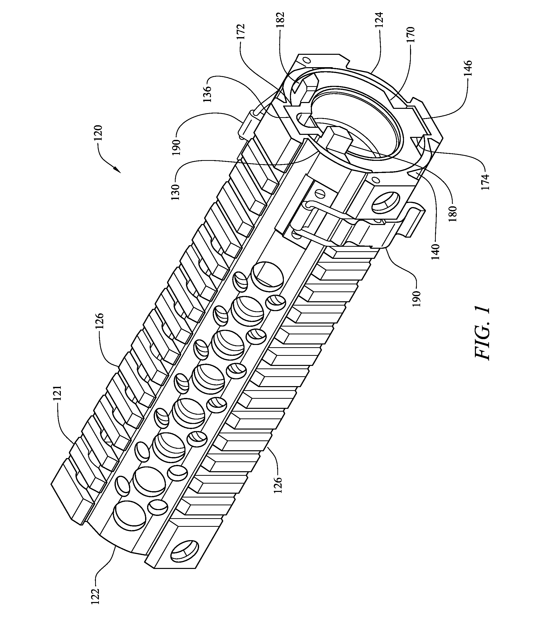 Quick release hand guard assembly for a rifle