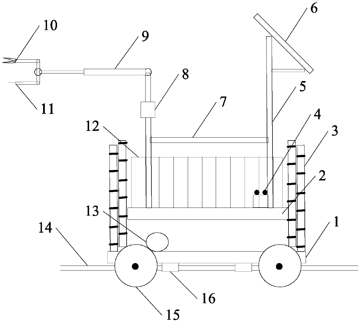 Fruit tree pruning vehicle