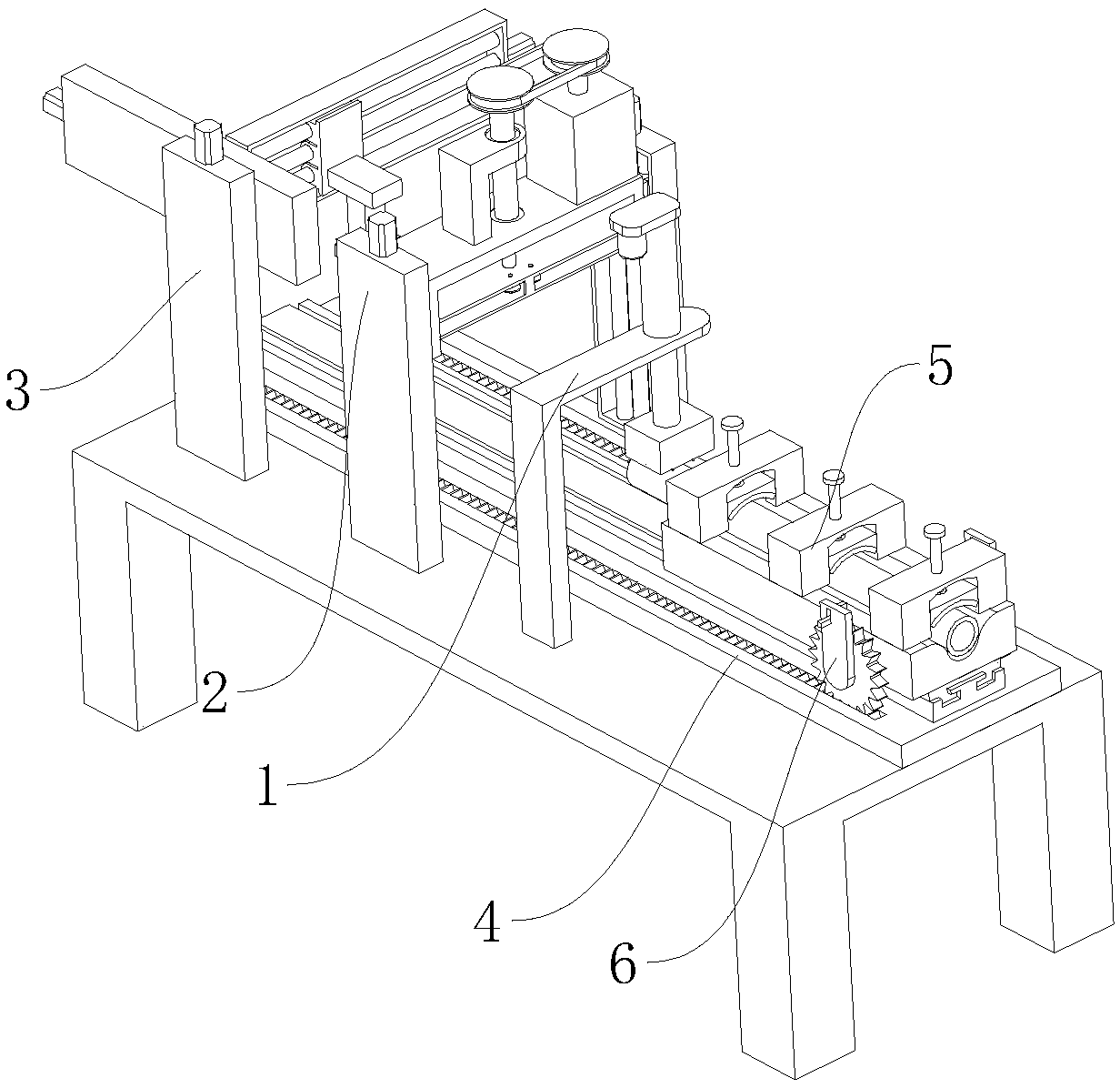 Square hole processing device for fiber-reinforced pipes