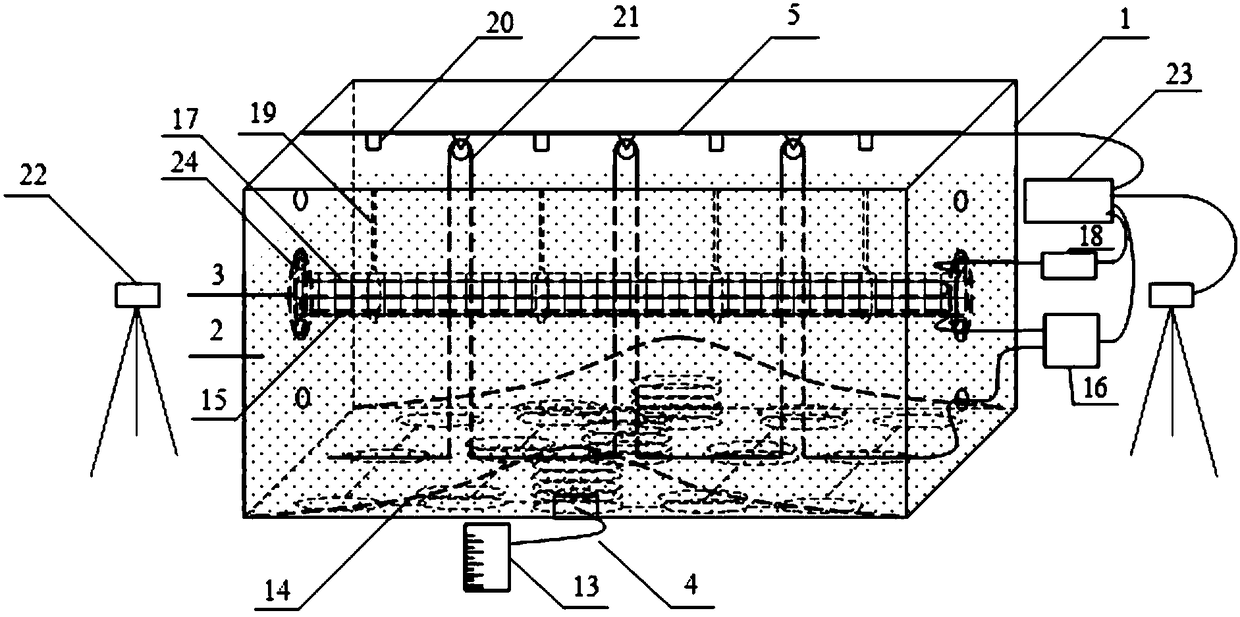 Testing device and method for analyzing the influence of ground subsidence on pipe-soil interaction