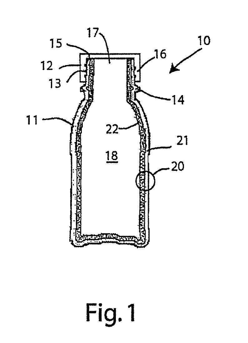 Containers intended for moisture-sensitive products