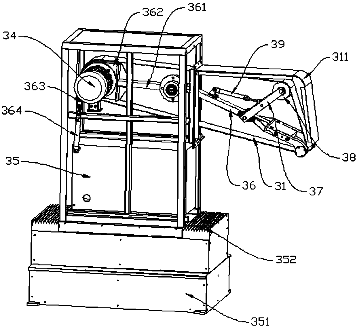 A kind of T-shaped ring edge abrasive belt machine