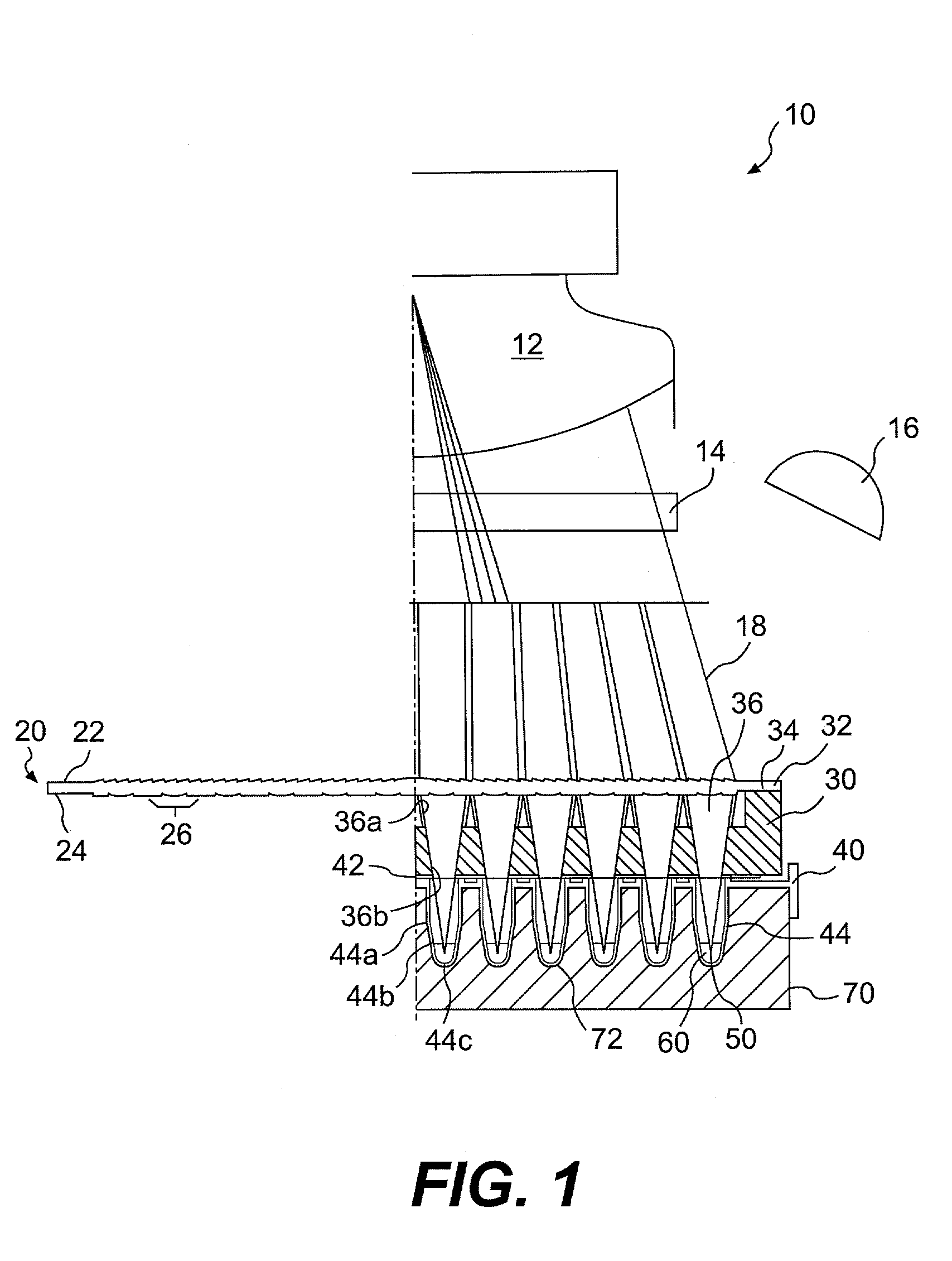 Lens assembly for biological testing