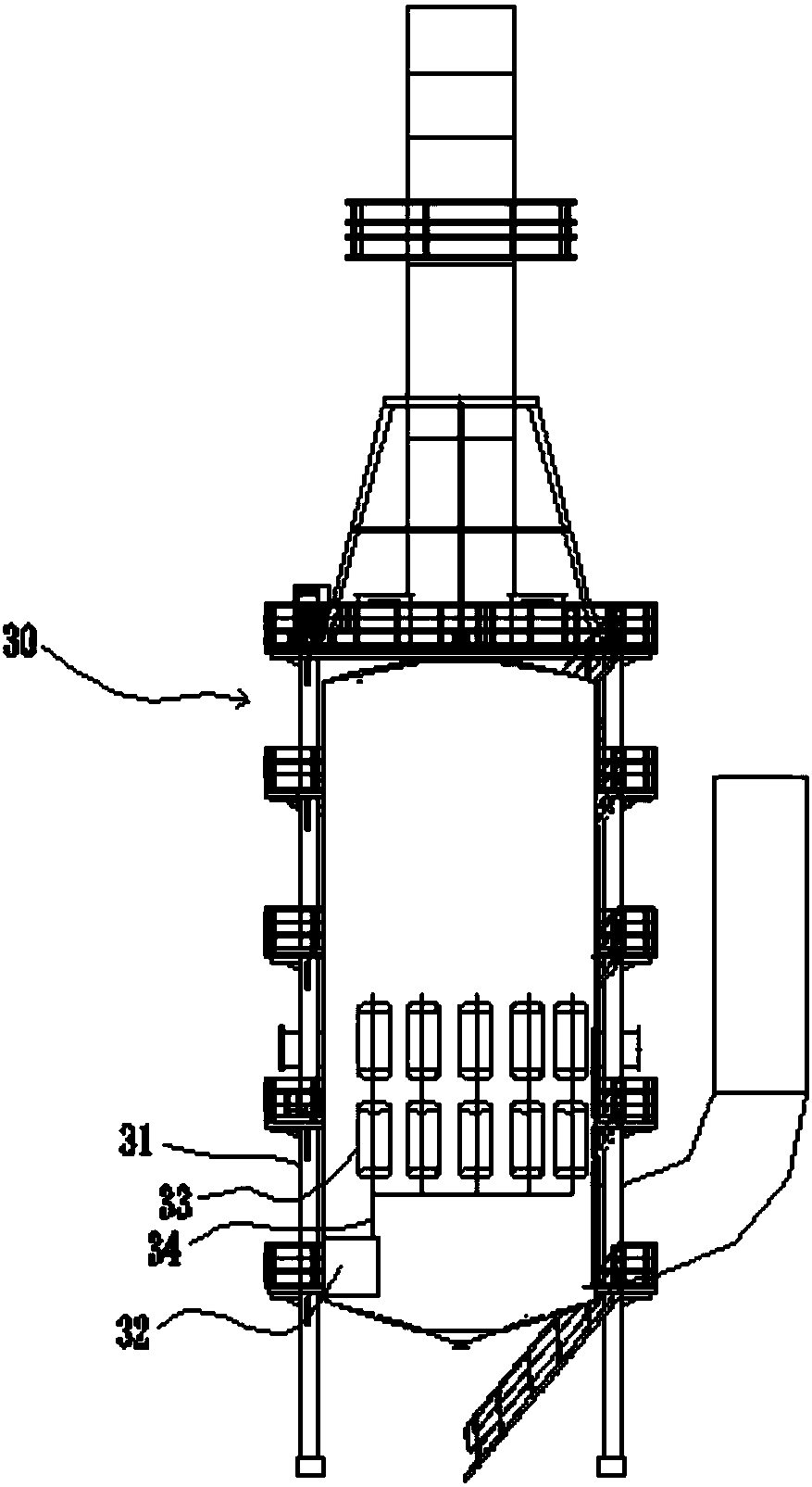 Flue gas purifying equipment of kiln