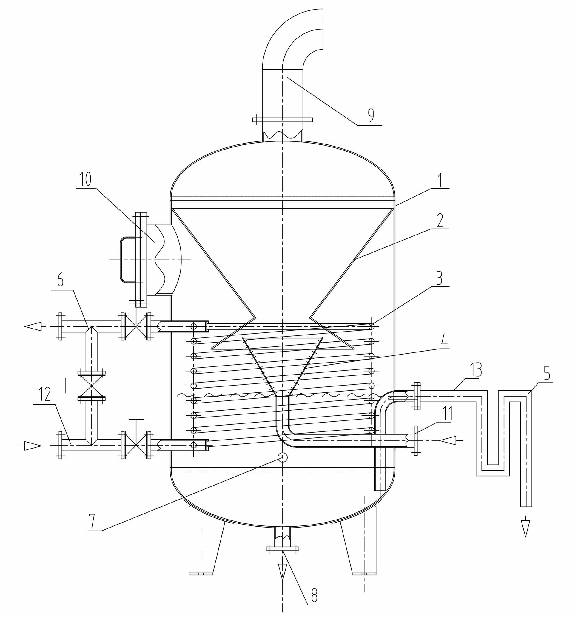 Sewage drainage energy-saving flash tank