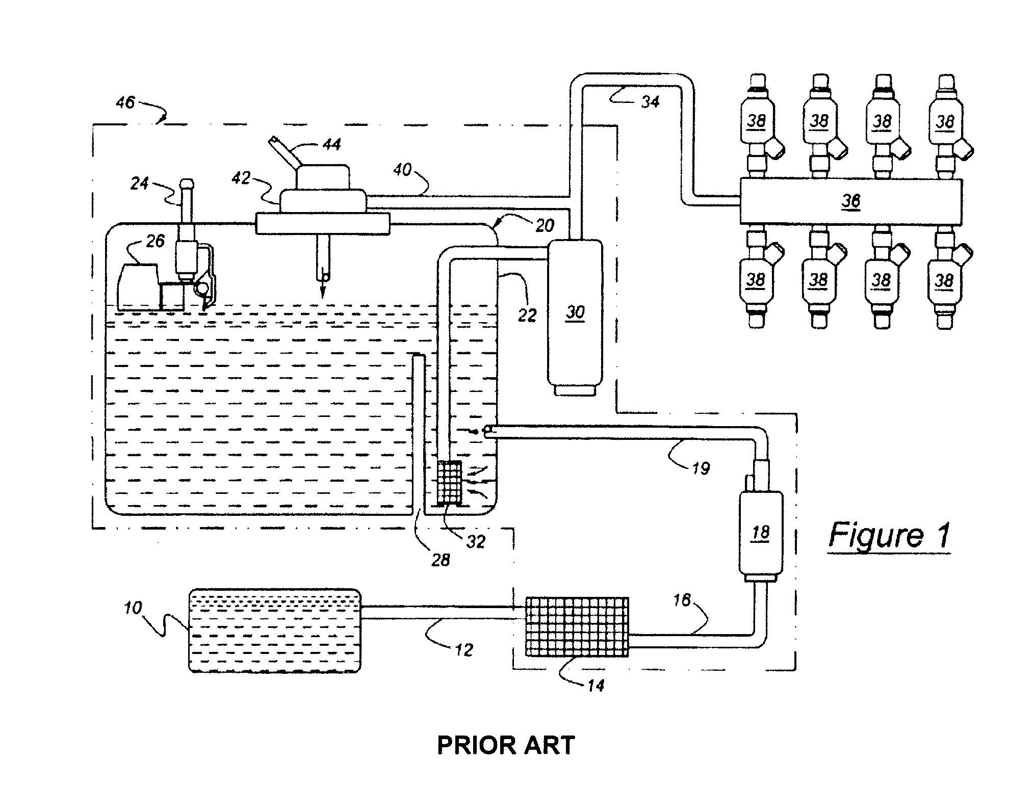 Vapor separator with integral low pressure lift pump