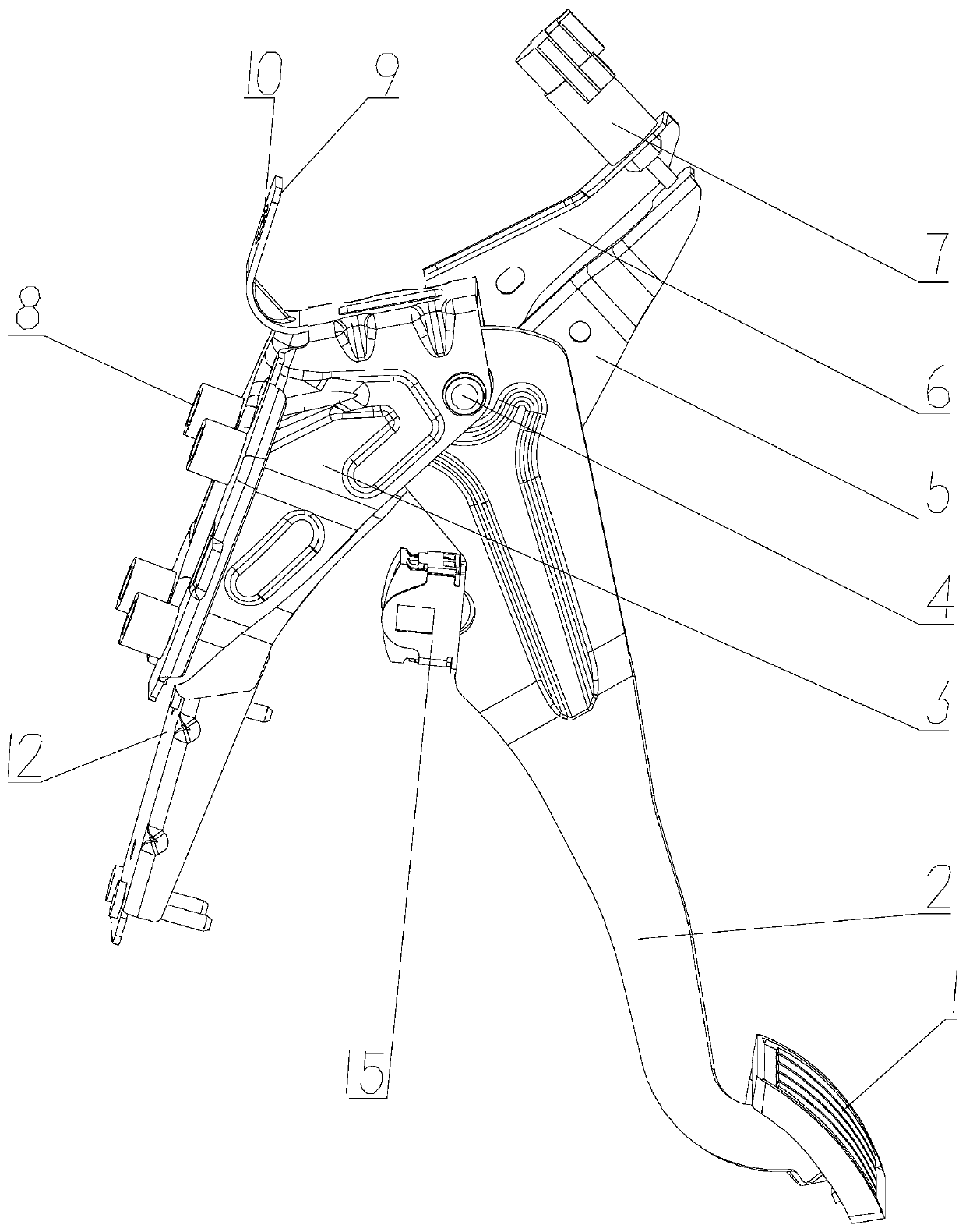 Brake pedal structure capable of protecting shanks and feet of driver