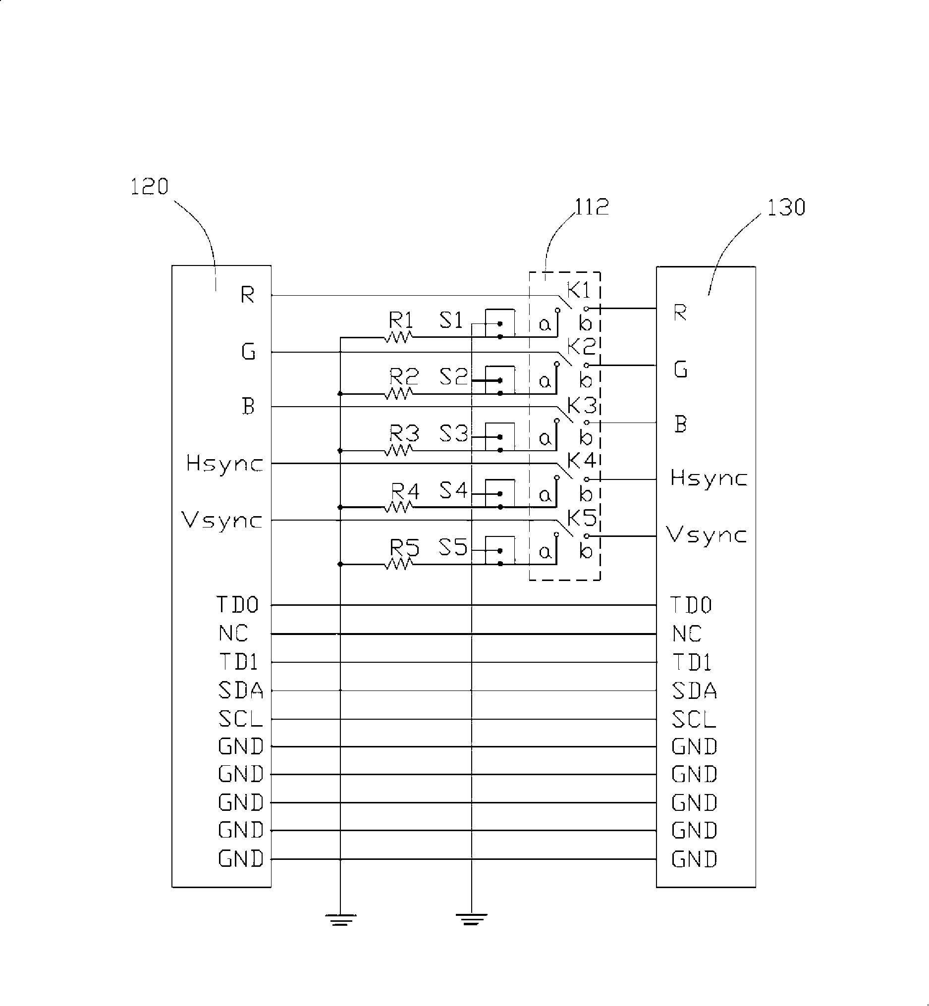 Display interface test device