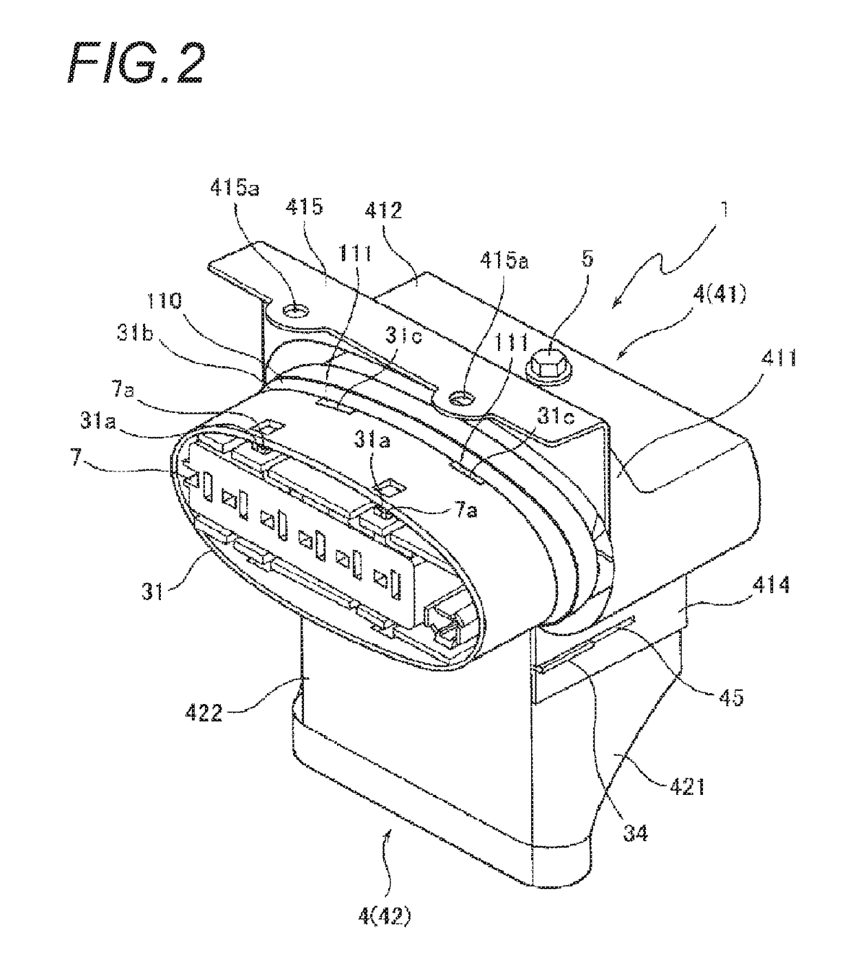 Connector including a plurality of connector terminals to contact an apparatus-terminal of a connection counterpart apparatus