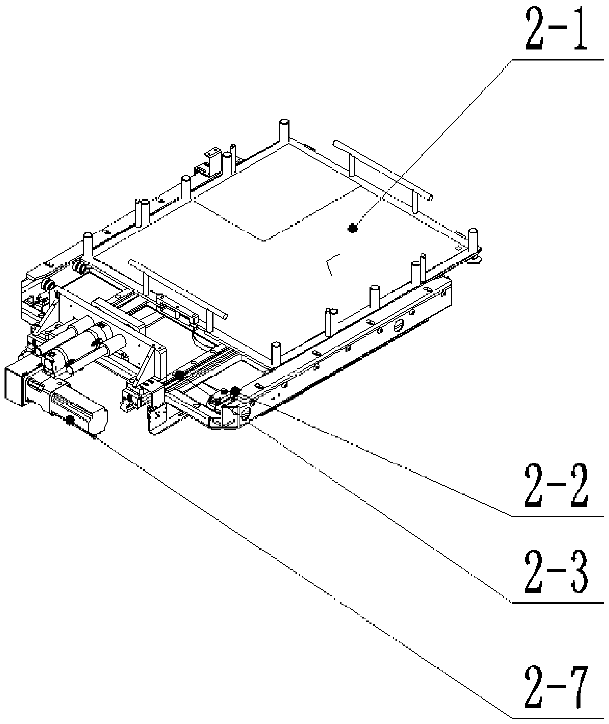 Multi-platform-deck pull type plate receiving and placing equipment