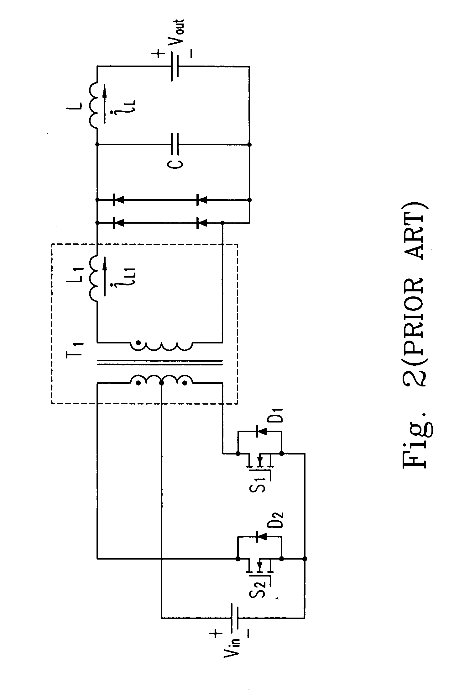 Primary side ZVS push-pull converter having relatively less losses